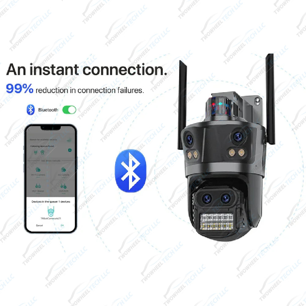 8K 4-Lens PTZ Outdoor WiFi Security Camera with AI Detection