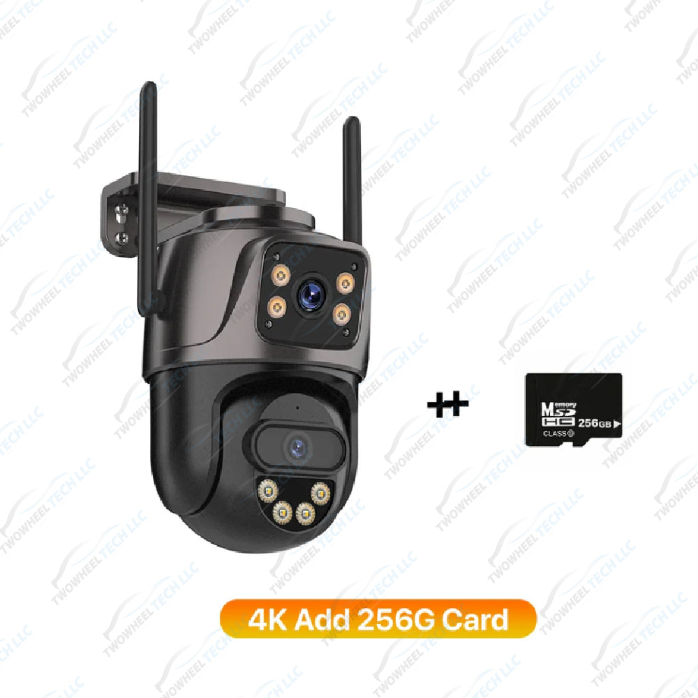 6K HD WiFi PTZ Camera – Dual Lens, AI Detection, Waterproof (iCsee)