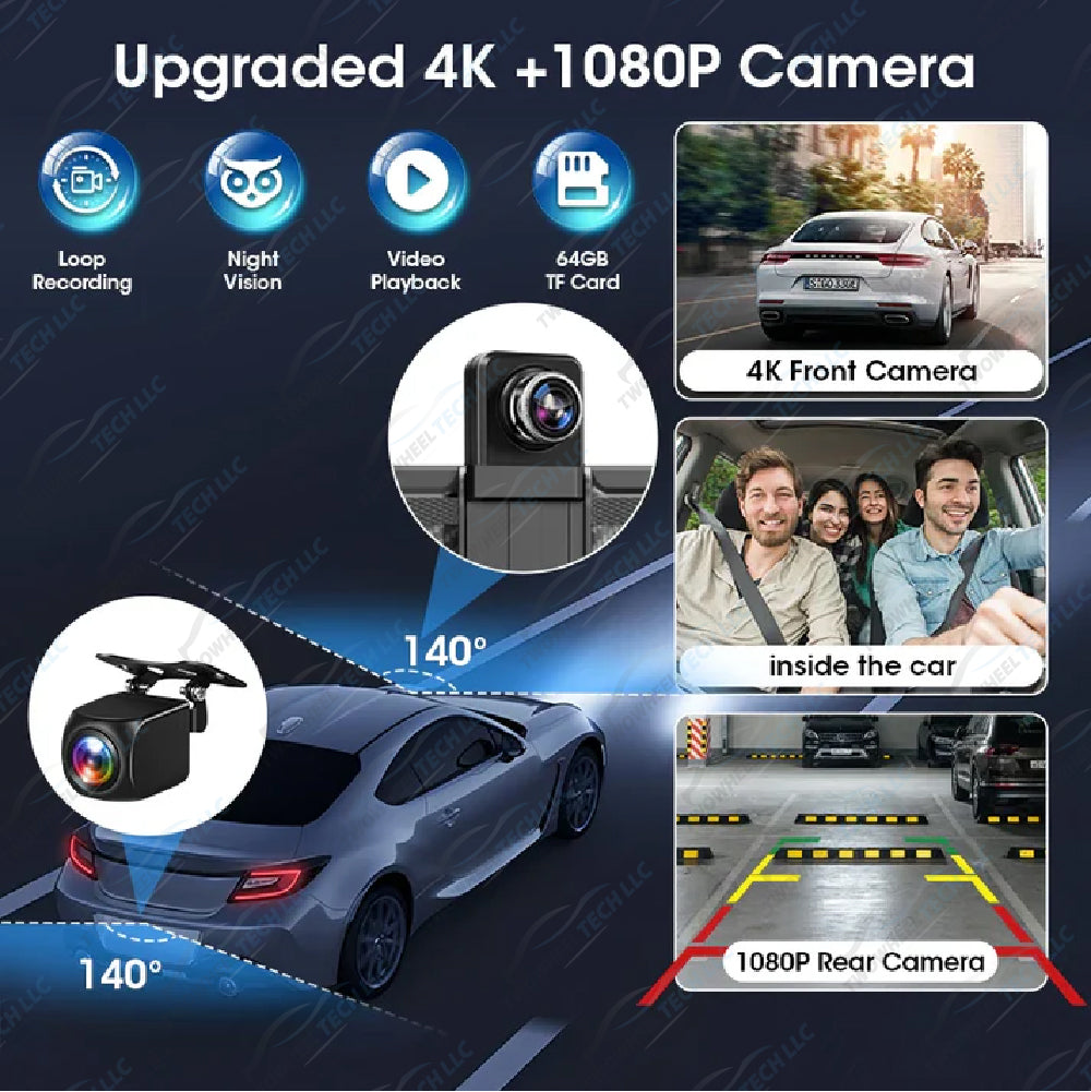 10.26"/11.26" Dash Cam – 4K, CarPlay & Android Auto