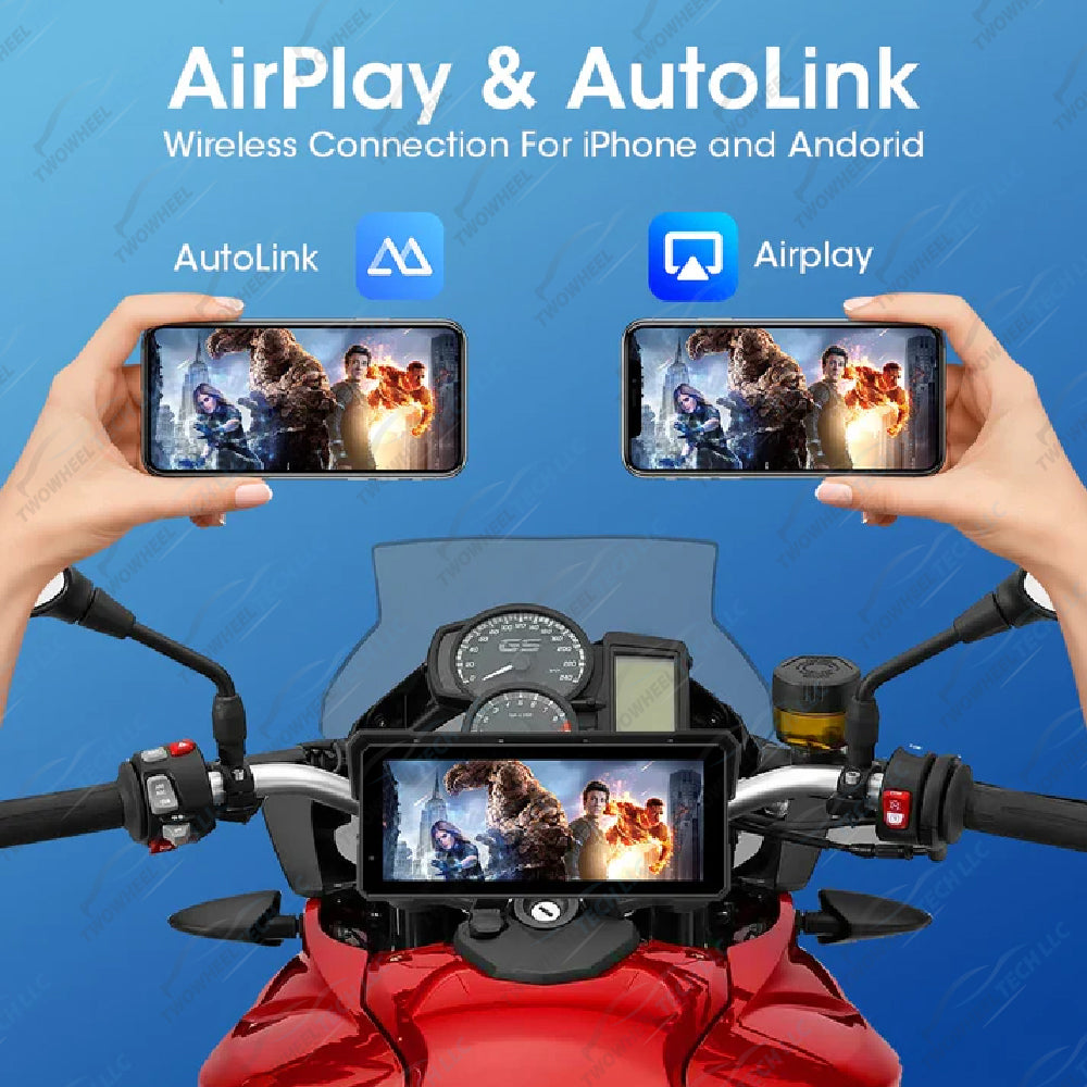 Srnubi 8.1" 4K GPS Moto DVR – CarPlay & Android Auto