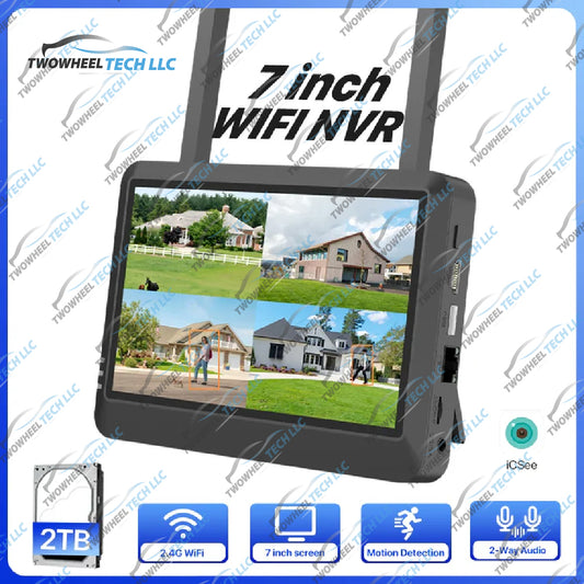 7" LCD 6MP 8CH Wireless NVR WiFi Security Camera System