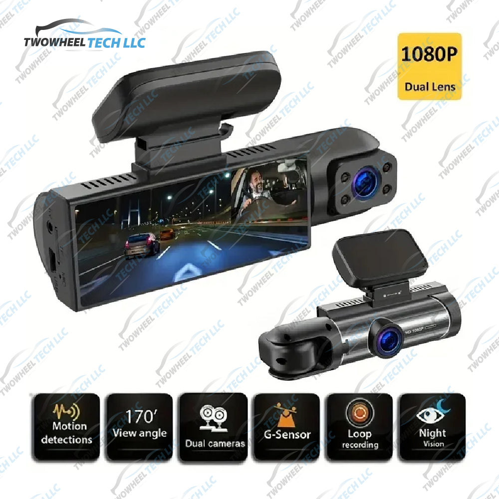 3.16" Dual Dash Cam 1080P with Night Vision
