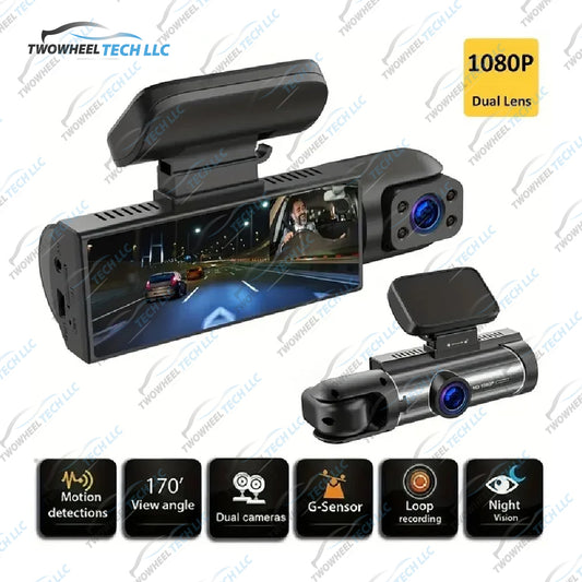 3.16" Dual Dash Cam 1080P with Night Vision