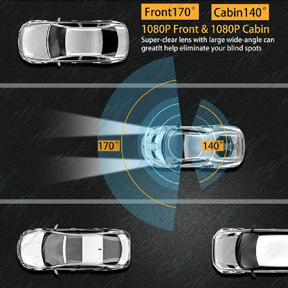 3.16" Dual Dash Cam 1080P with Night Vision
