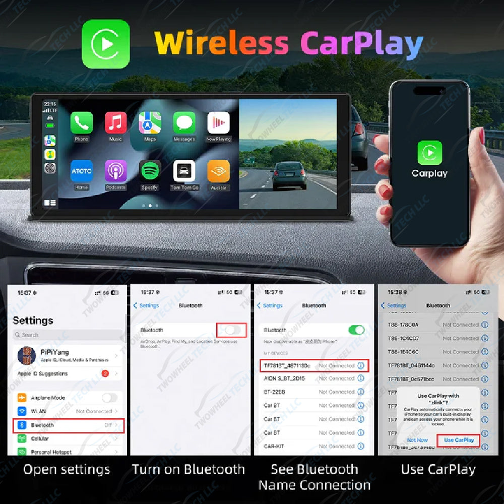 4K Dash Cam 11.3" with CarPlay & GPS