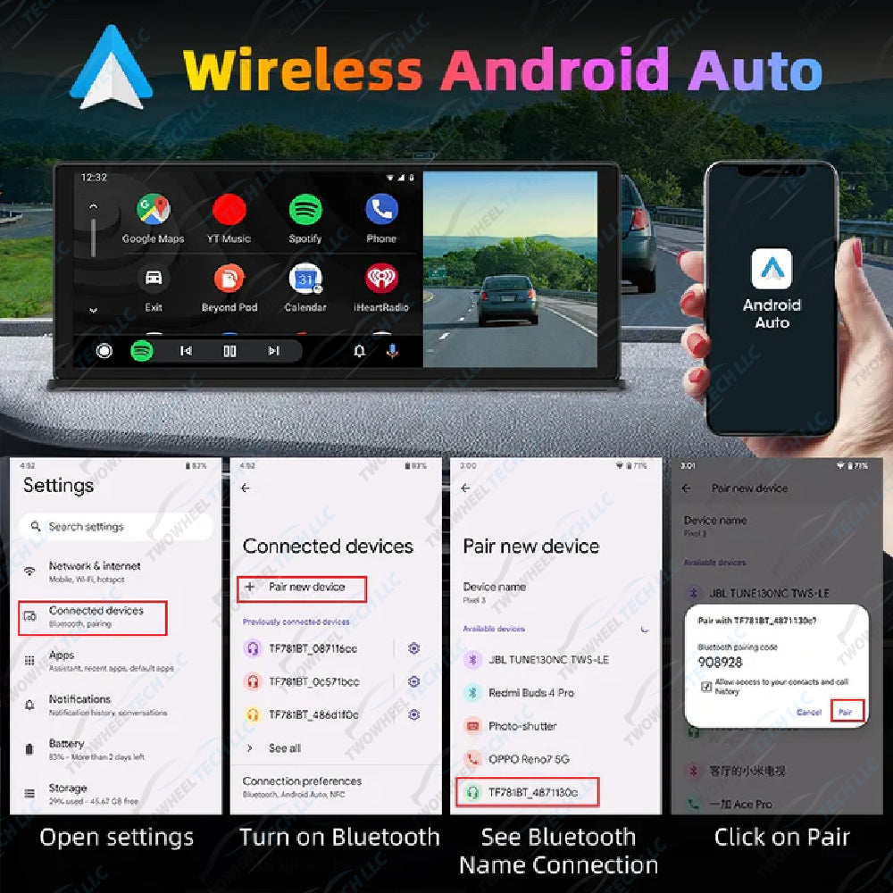 4K Dash Cam 11.3" with CarPlay & GPS