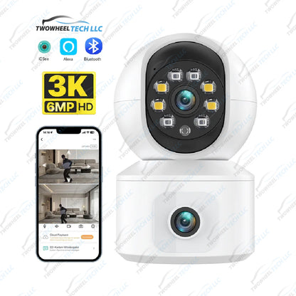 6MP 3K Dual Lens WiFi PTZ Camera – Indoor Baby Monitor, AI Detection