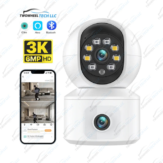 6MP 3K Dual Lens WiFi PTZ Camera – Indoor Baby Monitor, AI Detection