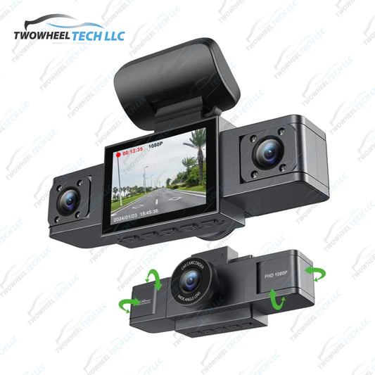 3-Lens Dash Cam with Parking Monitor