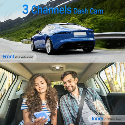 3-Lens WiFi Dash Cam with DVR