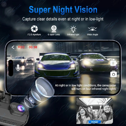 3-Lens WiFi Dash Cam with DVR